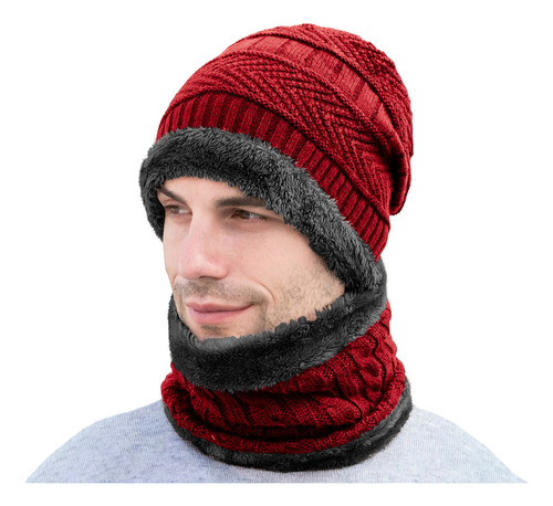 Set Gorro Bufanda Conjunto Para Frio Invierno Unisex Tejido