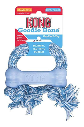 Kong Puppy Goodie Bone Treat Toy Con Cuerda Xsmall