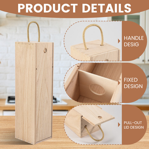 Caja De Embalaje De Madera Para Botellas De Vino Rojo Crista