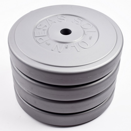 Imagen 4 de 8 de Set Barra Para Pesas Con 40 Kg En Discos Pesas Sol