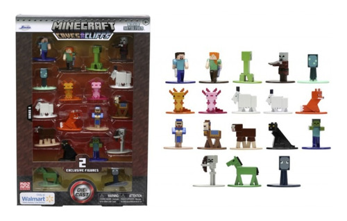 Minecraft Set De Figuras X18 Nano Metalfigs 33783 Jada