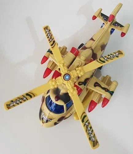 Helicóptero Cartoon Brinquedo Motor A Pilha Som E Luz Cor Bege Personagem Sky