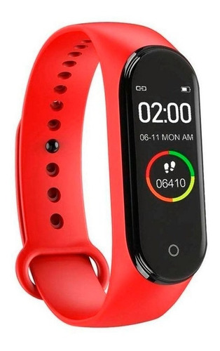 Smart Band Modelo 2024 Rojo Sumergible Inteligente Deportes