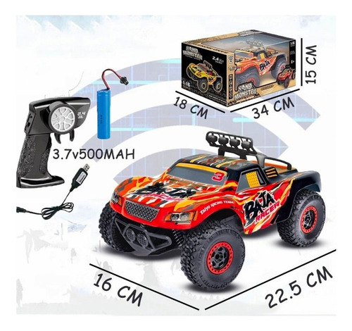 Imagen 5 de 9 de Auto Sandmonster Todoterreno A Control Remoto Recarcable Usb