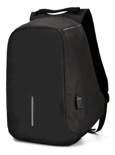 Mochila Antirrobo Impermeable Urbana Notebook Usb Anticorte Color Negro