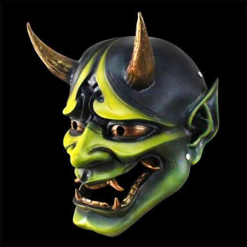 Capa Facial De Demônio De Halloween, Cosplay Japonês, Resina