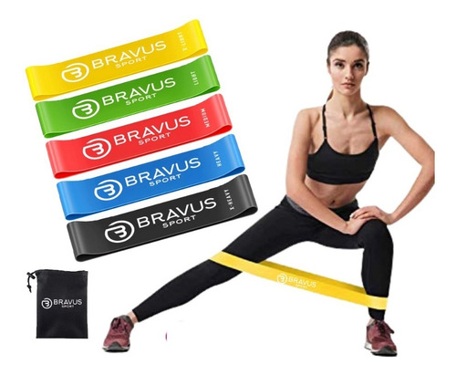 Kit Mini Bands Com 5 Resistências Turbo Funcional Pilates