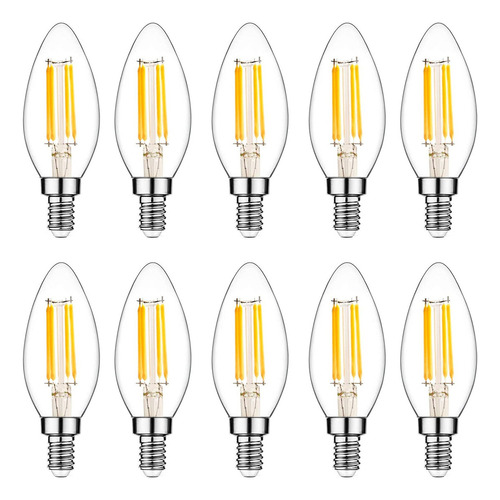 E12 - Bombilla Led De Filamento, 4 W, 35 W, 10 Unidades