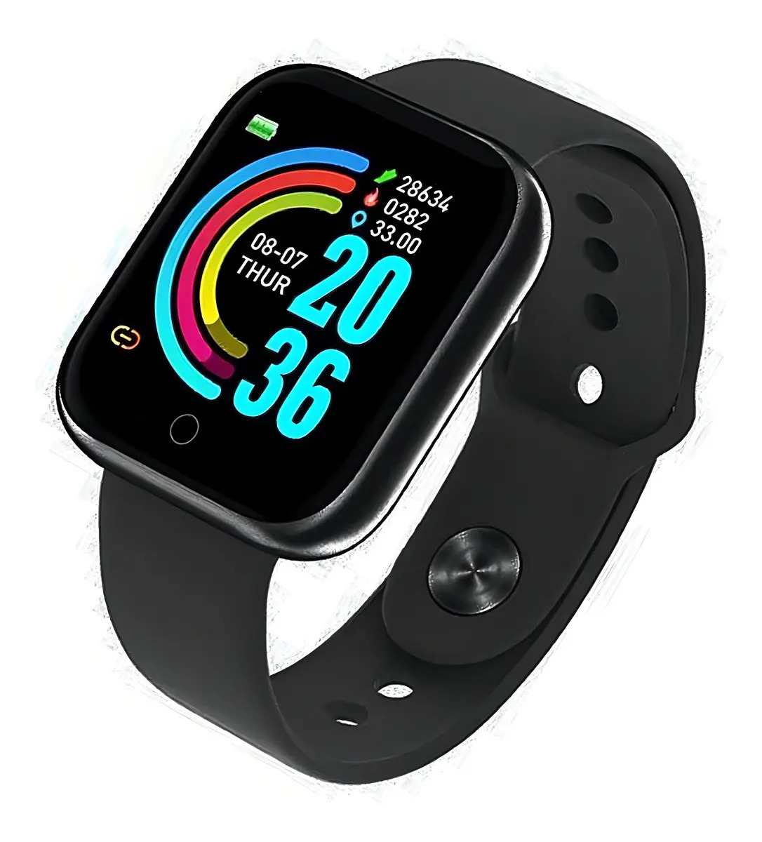 D20 Pro Y68 Smartwatch Esportivo Bluetooth Caixa Preto