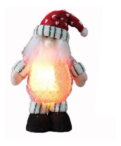 Decoração Natal Boneco Papai Noel Acende A Barriga Led Luz