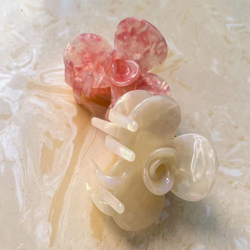S 2 Pinzas Con Forma De Flor Acética Para Cabello Grueso,
