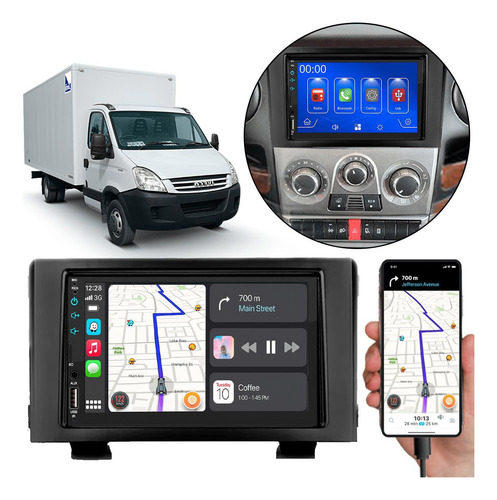 Kit Multimídia Mp5 7pol Iveco Daily 13-19 + Câmera E Moldura