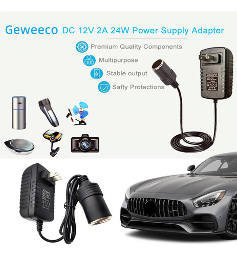 Adaptador De Coche Para Enchufe Cable De Encendedor De 12 V