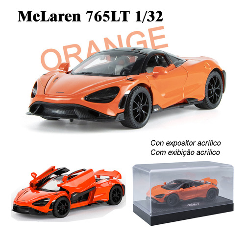 Mclaren 765lt Miniatura Metal Coche Con Luces Y Sonido 1 [u]