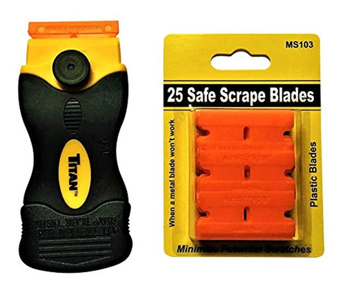 Hojas De Plástico De Doble Filo Titan Scraper, 25 Unidades