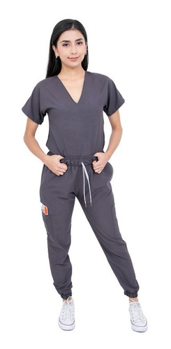 Pijama Quirúrgica Jogger Antifluidos Dama Scrubs Cupatitzio Gris Oscuro Liso M