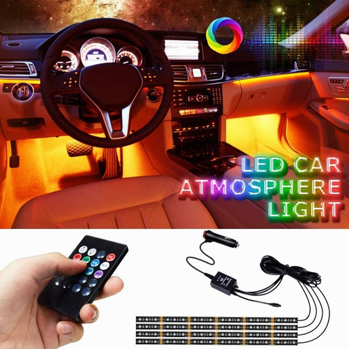 Luces Neon Auto Barra Led Recta Interior Con Control Remoto 