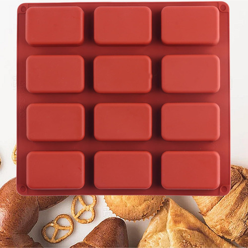 Molde De Silicona Para Barra De Chocolate De 12 Cavidades