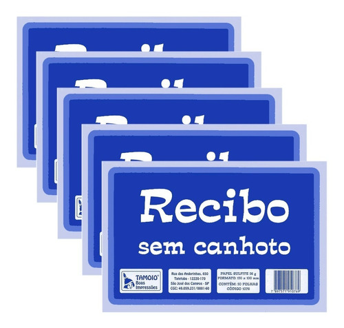 Talão De Recibo Comercial Sem Canhoto Com 50 Folhas Pt 20 - Tamoio