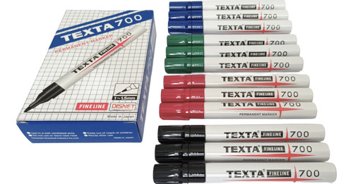 Kit 12 Canetas Texta 700 Marcador De Pele Cirúrgico - Cores