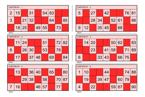 Cartones De Bingo En Pdf Para Imprimir A4 Diseño Original