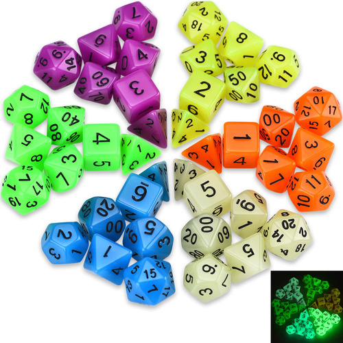 Juego De Dados Dnd Brillan En La Oscuridad Calabozos Y Drago
