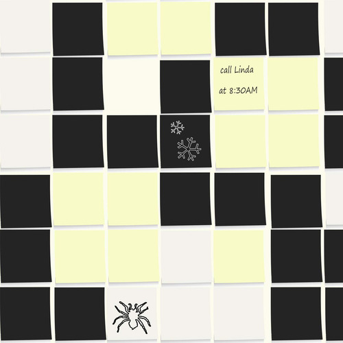 Notas Adhesivas 3x3 12 Blocs 100 Hojas Cada Uno Negro, Blanco Y Marrón