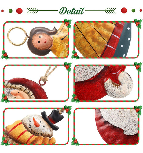 Aplicable A 8 Adornos Metálicos De Navidad Colgantes