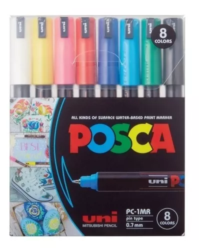 Estuche X 8 Marcador Uni Posca Pc-1mr Colores Soft