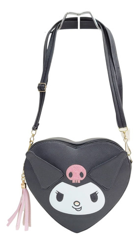 Bolso Crossbody Casual Corazón Aesthetic Dama Kuro Mii Negro