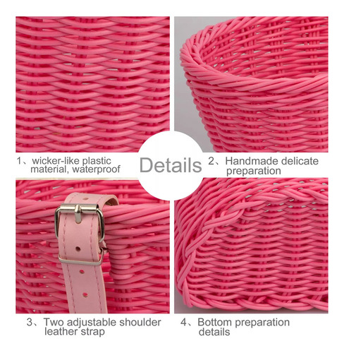(pk) Cesta Para Bicicleta, Tejida A Mano, Para Niñas, Parte
