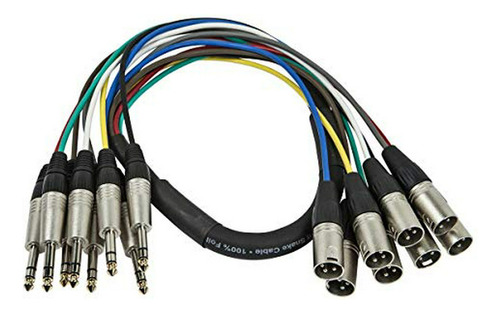 Cable Serpiente Mono Xlr/trs 8 Canales - 3 Pies, 26awg, Bala