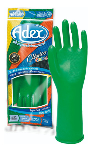 Guante De Látex Colors Verde Adex (12 Pares)