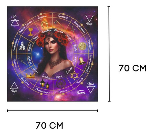 Toalla gitana de tela para lectura de tarot, 70 x 70 cm