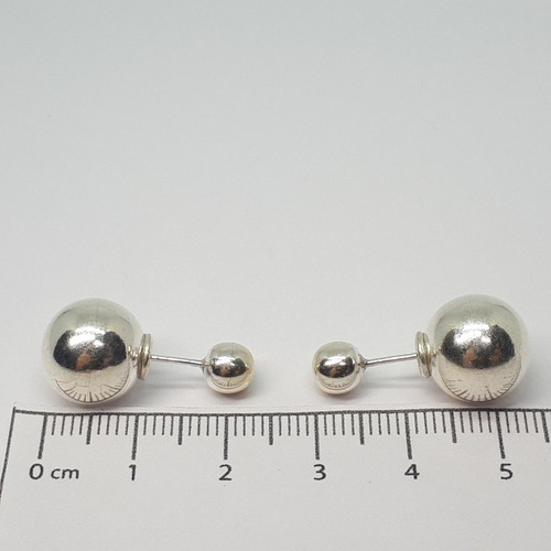 Imagen 7 de 8 de Aros Plata Dior Bola Plateada