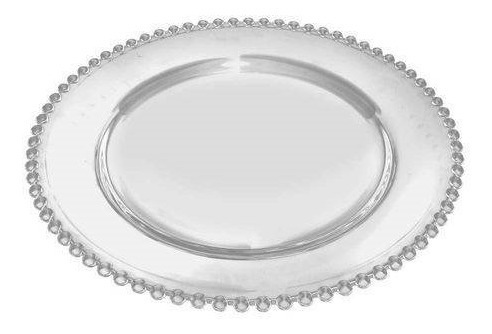 Sousplat Cristal Bolinha Clear Pearl 31,5cm 