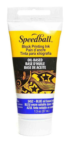 Tinta De Xilogravura Speedball Base Óleo 3452 Blue 37ml