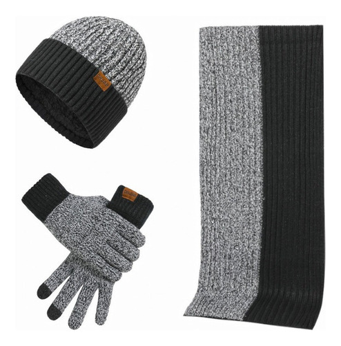 Rayado Gorro Bufanda Cuello Guantes Pantalla Táctil Unisex