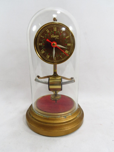Relógio De Mesa Dimep Tagus Cúpula De Vidro Cristal Déc 50 (Usado)