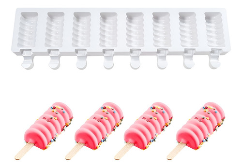 Molde Helado Silicona Molde Helados Moldes Paletas Espiral Color Blanco