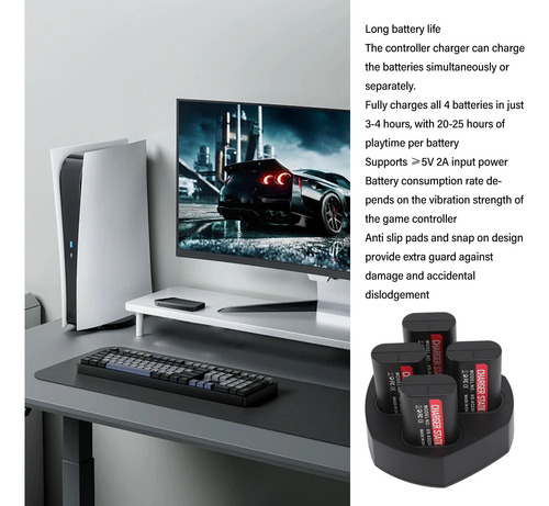 Paquete De Baterías Recargables Para Controlador De Juegos D