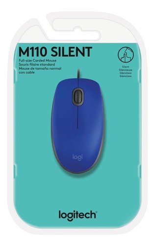 Imagen 6 de 6 de Mouse Logitech M110 Silent Azul Usb Pc Notebook Silencioso F