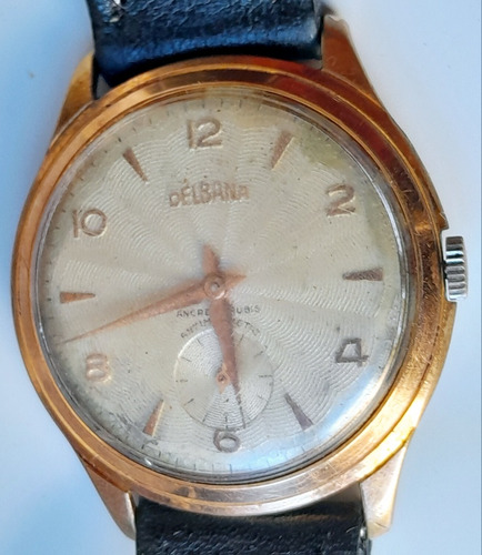 Reloj Delbana Cuerda Manual Plaqué Oro 38 Mm Funciona 