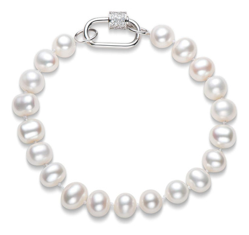 Pulseras De Perlas Para Mujer, Brazalete De Perlas Blancas C