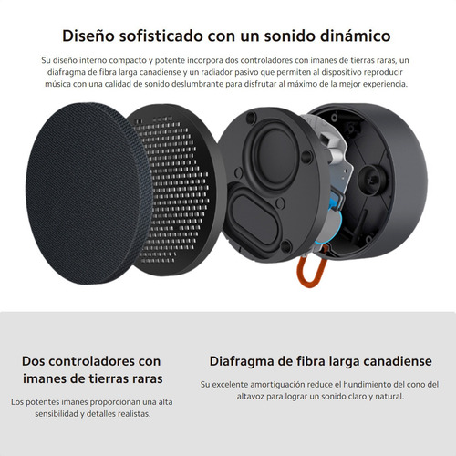 Imagen 3 de 10 de Mini Parlante Bluetooth 5.0 Portable Xiaomi Mi Speaker Ip67