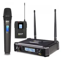 Comprar Set Micrófono Inalámbrico De Mano Skp Uhf-700 Pro Body Pack