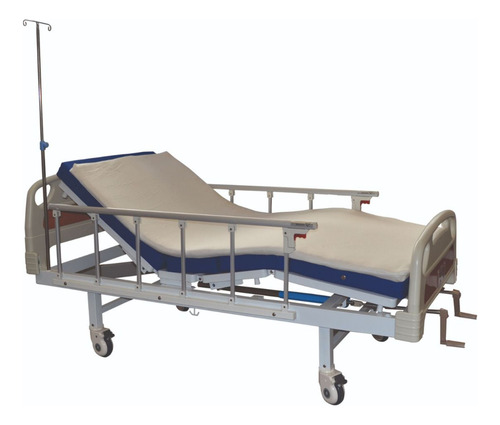 Cama Clínica Manual 2 Pos Plus + Colchón Imper 8cm + Topper