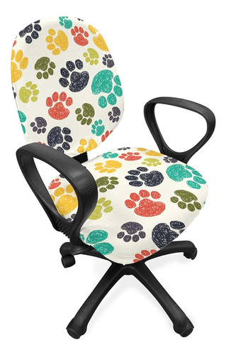 Ambesonne Dog Lover Office Chair Funda, Garabatos De Huella 