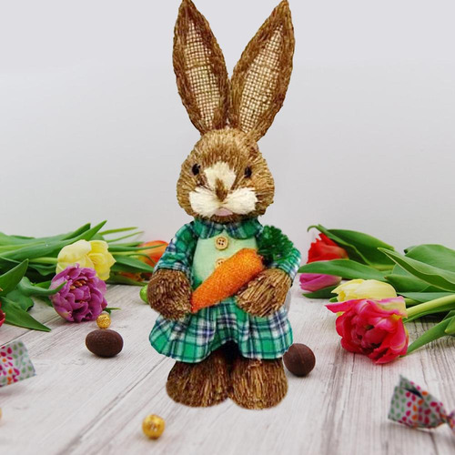 Simulación De Paja De Conejo De Pascua Conejo Artificial D