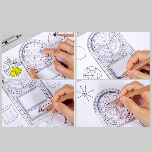 2 X Regla De Dibujo Para Hacer Círculos En Ángulo Regla De